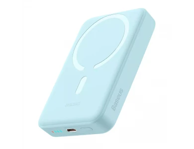 Baseus Mini Power Bank 10000mAh 30W with USB-C Port Power Delivery & Wireless Charging, Sky Blue